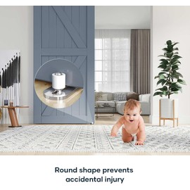 EaseLife Sliding Barn Door Bottom Floor Guide,Ball Bearings Adjustable Stay Roller,Wall Mount System,Flush Flat Bottom Design,2 Assemble Setup Options,Fit All Size Door,Brushed Chrome