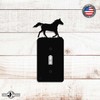 Running Horse Toggle Light Switch Wall Plate (Single Toggle, Black)