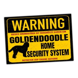 Goldendoodle Sign Warning Security System Door Sign Dog Sign Warning Sign Dog Doodle