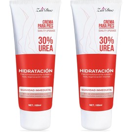 Paquete de 2 Cremas de Urea al 30% para Pies (3.38 oz), Crema de Máxima Potencia para Pies y Manos con Ácido Hialurónico y Aloe Vera: Hidratación Profunda y Eliminador de Callos