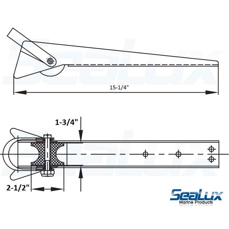 SeaLux 15-1/4" Stainless Steel Universal Boat Anchor Roller Mount Davit