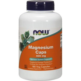Magnesio de NOW  Suplemento  400 mg  180 Cpsulas VeganasVegetarianas                                                                                  