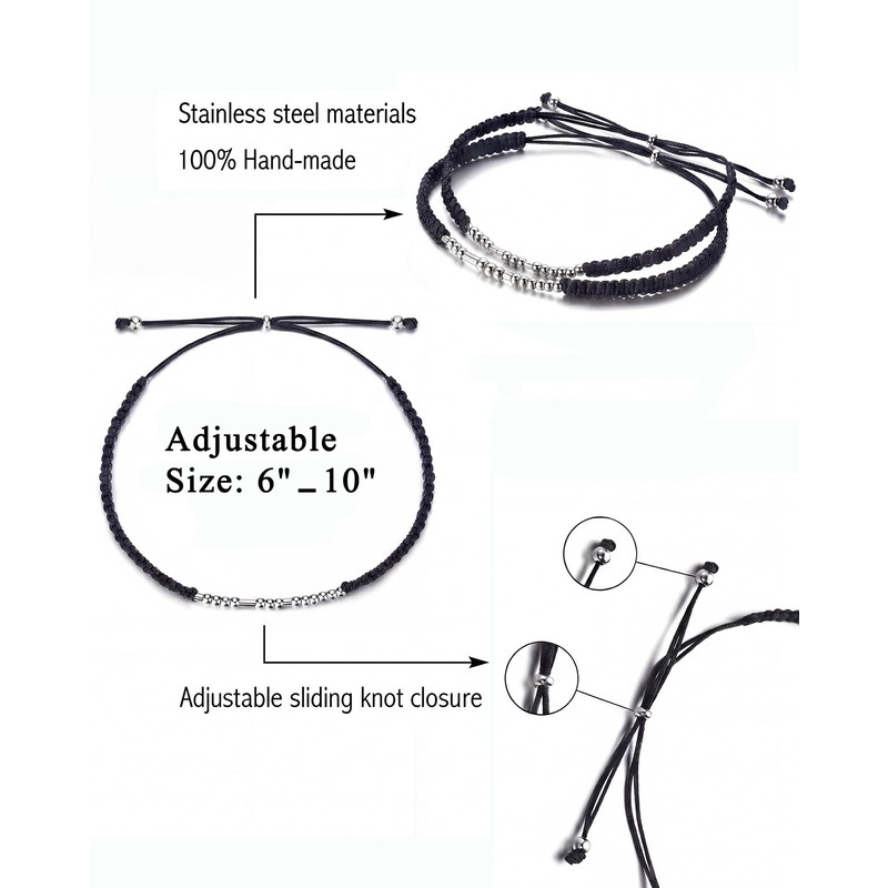 Shonyin I Love You Morse Code Bracelets for Men, Boyfriend