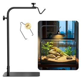 Reptile Heat Lamp Stand Adjustable 18"-32": Light Holder Fixture with Heavy Base for Bearded Dragon, Turtle, Snake, Lizard – Terrarium Heating Dome Lamps for Tank or Aquarium Use