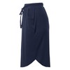 Elastic Waist Self Tie Tulip Hem Side Pocket Skirt Navy