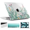 TWOLSKOO Compatible with MacBook Pro 14 inch Case 2023 2022 2021 Release M2 A2779 M1 A2442 Pro/Max Chip with Touch ID, Plastic Hard Shell Case & Keyboard Cover & Screen Protector, Wildflower