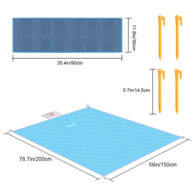 200x150cm Beach Sand-Free Folding Mats,with Handle Beach-Proof Sand Blanket Includes