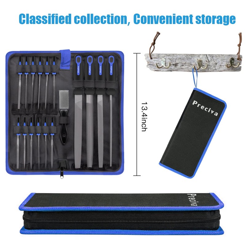 Preciva 18PCS File Set, 18 in1 High Carbon Steel Multipurpose