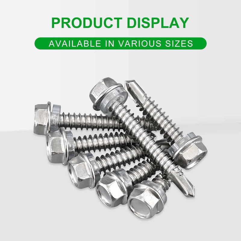 Litorange 101 PCS M5.5 Stainless Steel Self Drilling Hex Head