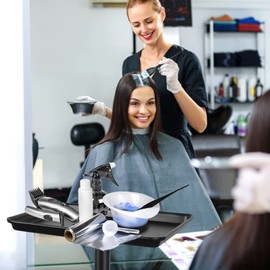 Salon Tray on Wheels, Metal Feet Salon Tray Cart, Salon Rolling Tray with Adjustable Height, Dentist Tray, Tattoo Tray for Salon and SPA Use