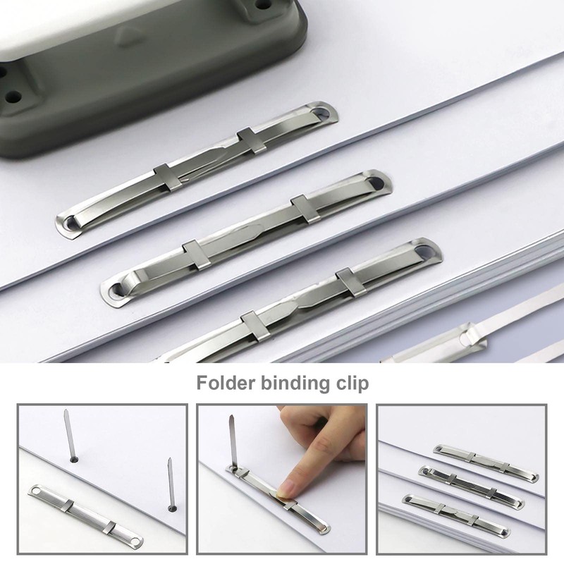 eMagTech 200Pcs Document Paper Fasteners Filing Strip Fastener Filing Clip