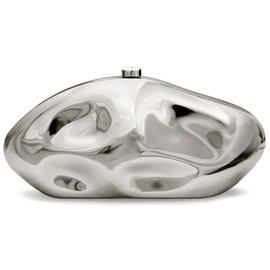 Acrylic Clutch Purse for Women Evening Bag, Irregular Shell Acrylic Purse Box Clutch with Chain for Party Wedding Prom, Silver