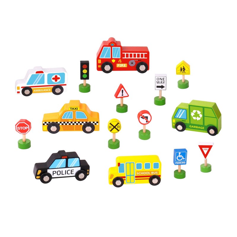 Tooky Toy 921 TKF050 EA Wooden Transportation & Street Signs