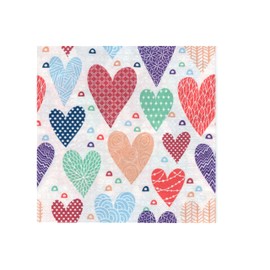 20 Napkins Hearts, Patterned Heart Napkin, Serviettes Wedding, Mother's Day, Valentine's Day, Decoupage Technique, Table Decoration Hearts, 33 x 33 cm