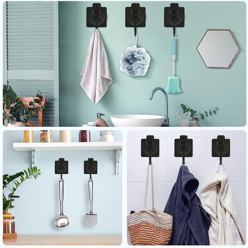 iRomic New Heavy Duty Vacuum Suction Cup Hook Organizer for