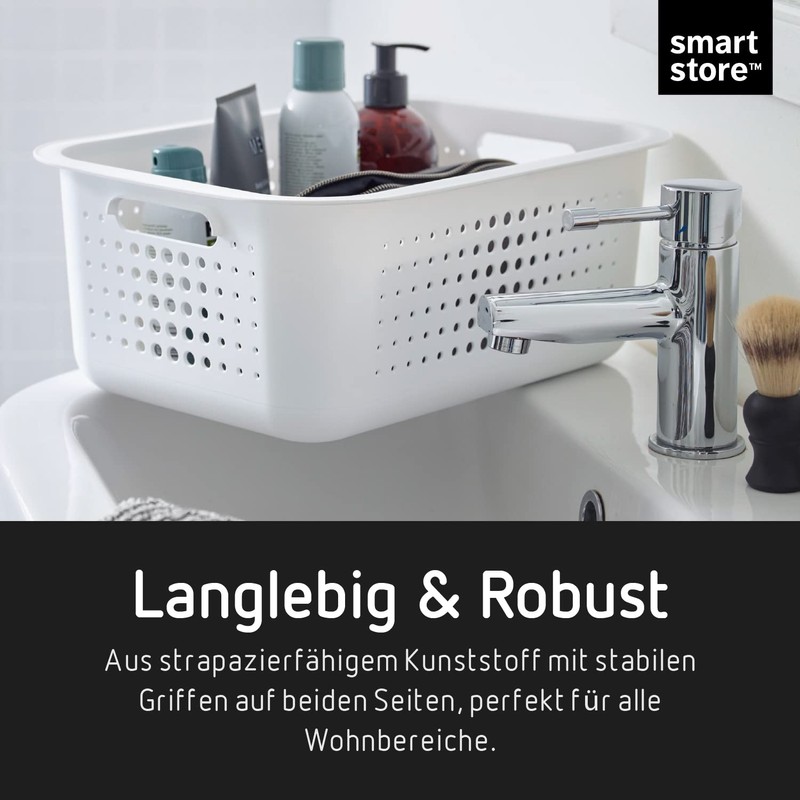 SmartStore 10 L Recycled Plastic Storage Basket with Handles -