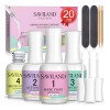 Saviland 20ml Dip Powder Liquid Set, Base Activator Top Coat
