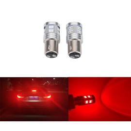 GFJMC 1157 Led Brake Light 1157 7528 2357 2057 BAY15D Led Car Bulbs with Projector 12V 24V Back Up Reverse Tail Brake Parking Lights, Brilliant Red 2pcs