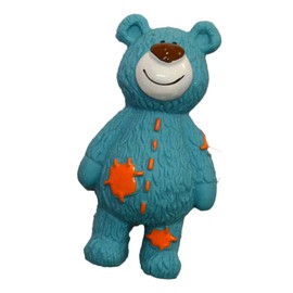 WANT CHEW Latex Dog Squeaky Chew Toys Fashion Animals for Medium & Small Dogs (Blue Bear)