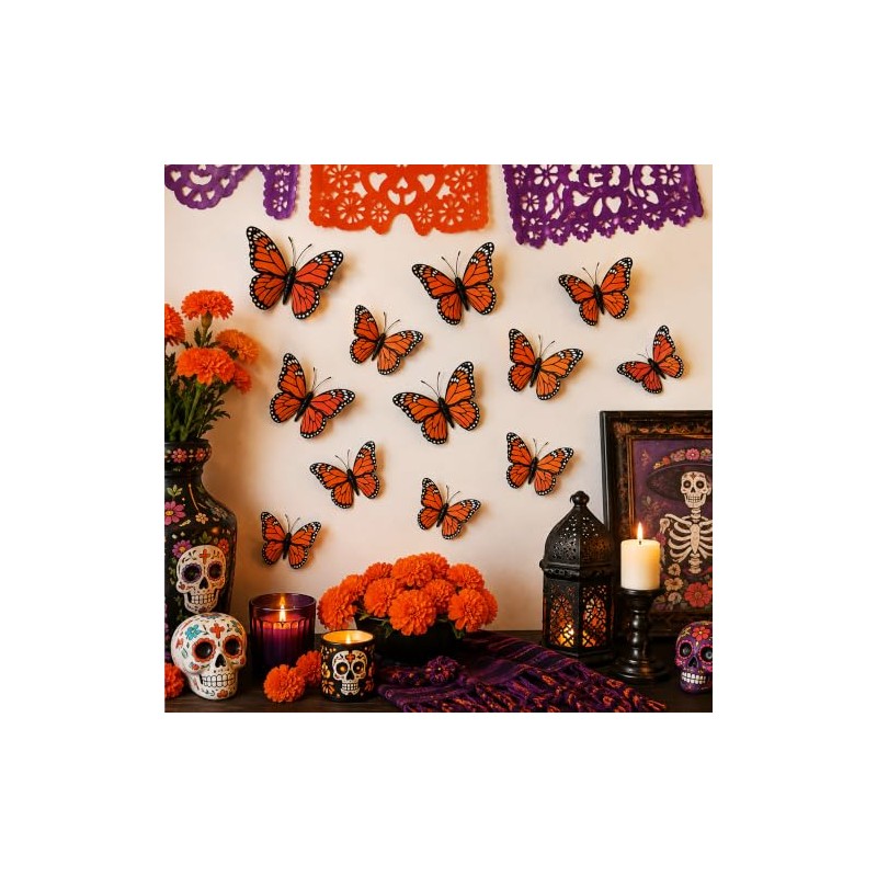 Dia De Los Muertos Decorations- Decoraciones artificiales de mariposa