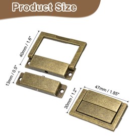 sourcing map 6pcs Toggle Catch Lock, 1.85" x 1.2" Hasp Lock Latch Mini Hasp Clasp with Mounting Screws for Jewelry Box Gift Box Wooden Cabinet, Bronze