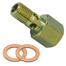 GlowShift Fuel Pressure Banjo Bolt Sensor Thread Adapter Compatible with P7100 12-Valve Dodge Ram 2500 3500 Cummins Diesel 1994-1998 - Installs to Fuel Filter Housing - Includes Crush Washers