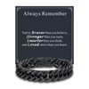 Supcare Black Mens Bracelet Always Remember 12mm Width 7.5 Inches
