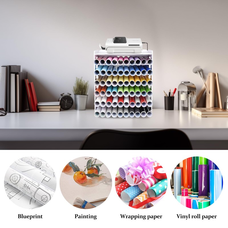 CELSOL Vinyl Roll Holder, Countertop Cabinet Vinyl Roll Storage Organizer,