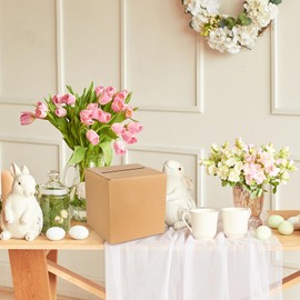 Lemicin Kraft Card Box Wedding Favors, Post Box Voting Box Cardboard Card Receiving Money Box for Graduation, Classroom, Wedding Reception Anniversary Birthday Party Table Centerpiece Decor