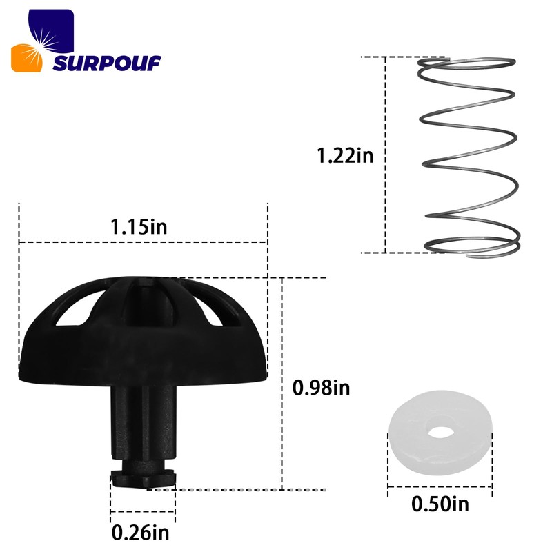 SURPOUF Coffee Replacement Brew Basket Spring Loaded Stopper Kits Fits