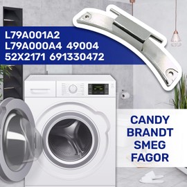 Washing Machine Door Hinge with the Original Code 49004907 for Candy L79A000A4 L79A001A2 for Fagor 52X2171 for Brandt 691330472 for Smeg - Warranty 10 Years - MONTERAL