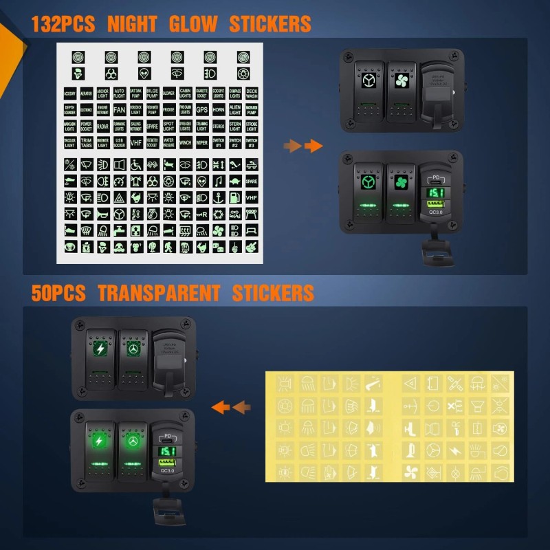 Nilight 2 Gang Rocker Switch Box 12V SPST ON Off