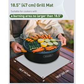 Pawfly Grill Mats for Outdoor Grill, 47cm x 47 cm Fireproof Grill Mat, Heat-Resistant Fire Pit Pad for BBQ Fireplace Stove, Waterproof Barbecue Protector for Outside Lawns Decks and Patios