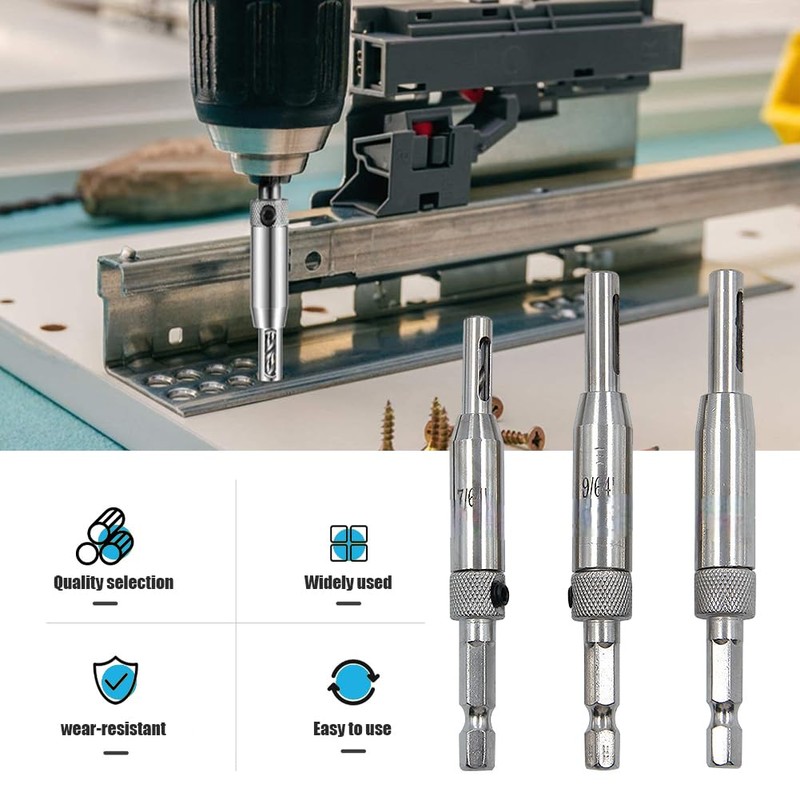 3pcs High Speed Steel Self Centering Drill Bits, Hinge Drill