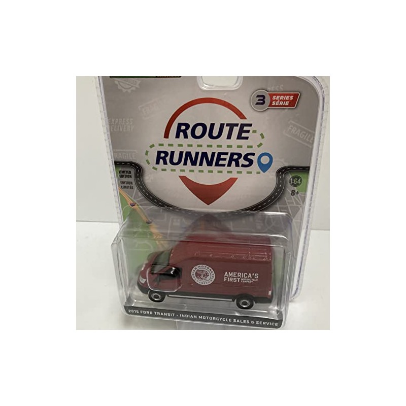 Greenlight Route Runner 1/64 2015 Ford Transit Indian Motorcycle Sales