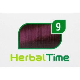 Herbal Time Henna Natural Cream Color Aubergine Nº 9 | Henna Coloring Cream with Nettle Extract | Gray Hair Cover | Temporary Color Dye Cream | Ammonia Free, Sulfates Free, Parabens Free | 75 ml
