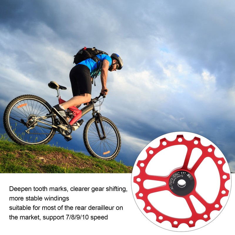MEIJUN 17T Ceramic Rear Derailleur Guide Wheel Aluminum Alloy Rear