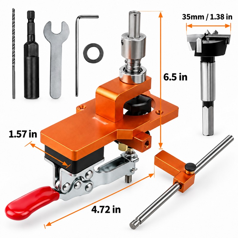 35mm Concealed Hinge Jig Set for Cabinet Doors – Aluminum