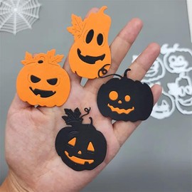 4pcs Pumkin Ghosts Metal Die Cuts Cutting Dies, Halloween Pumkins Cutting Dies Paper Cards Cutting Dies Cut Stencils for DIY Embossing Card Making Book Tags Decorative Paper Dies Scrapbooking