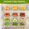 Imncya 6 Pack Stackable Pull-Out Fridge Organizer Drawers, Clear Refrigerator