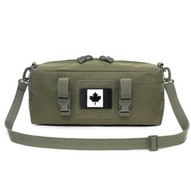 Molle Pouch Large Tactical molle Utility Bag for Backpack and Plate Carrier Gear Capacity Increment Accessories Pouches with Shoulder Strap and CA Flag Patch (Army Green)