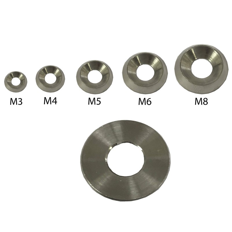 M6 Countersunk Solid Metal Finishing Cup Washer A4 Marine Grade