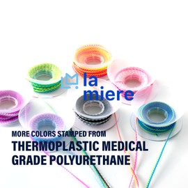 LA MIERE 1 RollOrthodontic Rubber Chains, 2 Colors Braces Power Chains consisted force in closed, short, long 15'' spools (long, 0.166’’(4.2mm), Yellow & Pink)