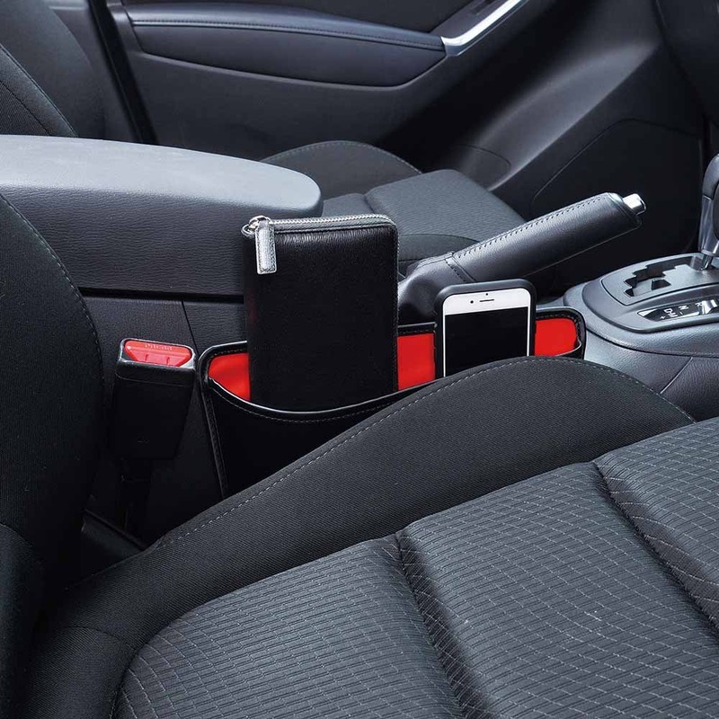 Seiwa W950 Car Storage Accessories Seat Side Pocket, Black x