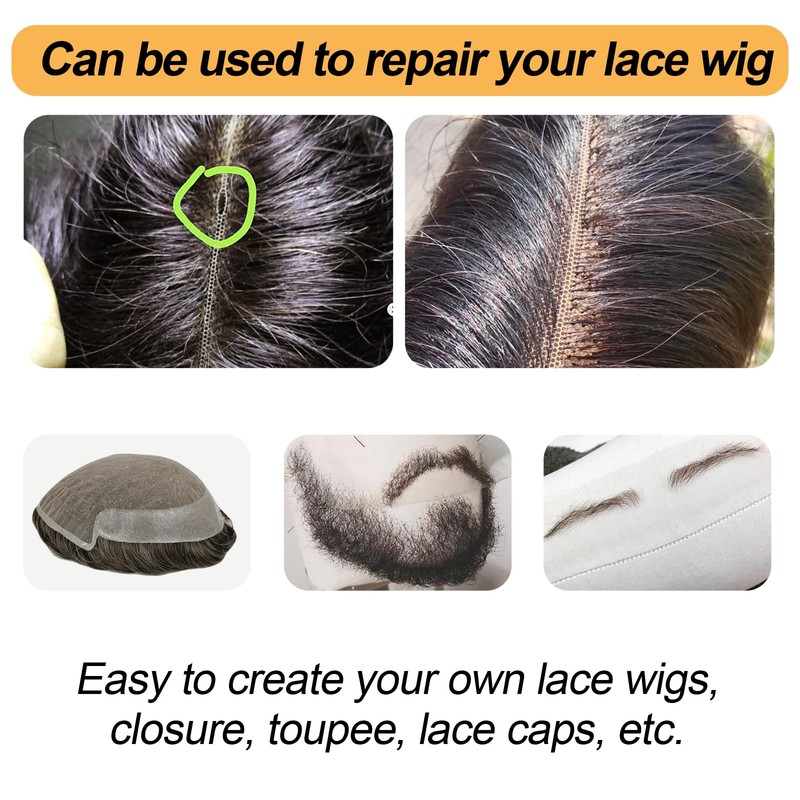 BEEOS 5x5 Transparent Lace for Wig Making, 5 Pieces Lace