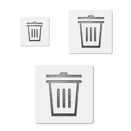 Trash Can, quality mylar stencil pack in 3 sizes, reusable for crafts and diy projects CCSTE-22892