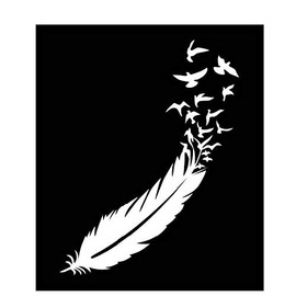 Bird Feather Vinyl Decal | White | Made in USA by Foxtail Decals | for Car Windows, Tablets, Laptops, Water Bottles, etc. | 3.6 x 4.75 inch