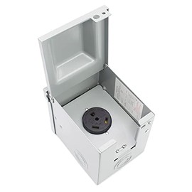 X-Haibei 30 Amp RV Power Outlet Box Waterproof Electrical Outdoor Receptacle Plug Panel Enclosed Lockable AC 125 Volt NEMA TT-30R