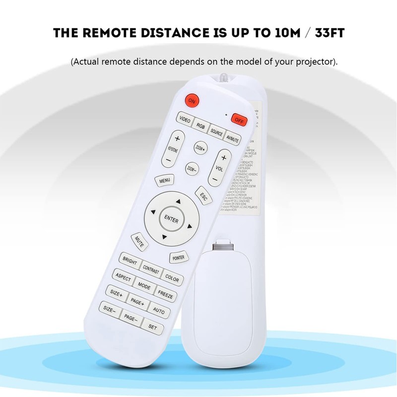 Projector Remote Control, White Remote Control Controller for Projector, Replacement