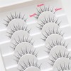 10 Pairs Brown False Eyelashes Clear Band Cartoon False Eyelashes